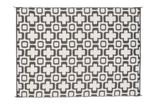 Load image into Gallery viewer, Outdoor Rug - Funky Retro Flowers Grey and White