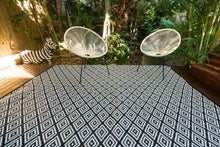 Load image into Gallery viewer, Outdoor Rug - Diamond Black And White