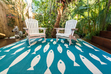 Load image into Gallery viewer, Outdoor Rug - Hamptons Style Schooling Fish