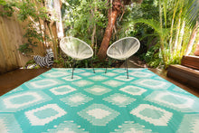 Load image into Gallery viewer, Outdoor Rug - Positano Aqua and White