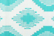 Load image into Gallery viewer, Outdoor Rug - Positano Aqua and White