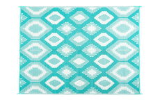 Load image into Gallery viewer, Outdoor Rug - Positano Aqua and White