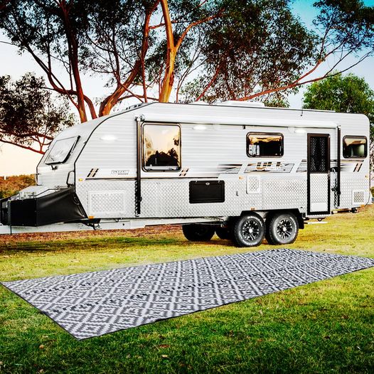Outdoor Rug Large Diamond Black and Grey -Xcelerator Onlinenz