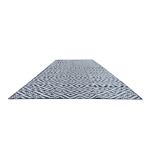 Outdoor Rug -  Large Diamond Black and Grey