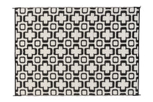 Load image into Gallery viewer, Outdoor Rug - Funky Retro Flowers Black and White