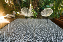 Load image into Gallery viewer, Outdoor Rug - Diamond Black And White