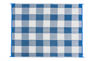 Outdoor Rug Checkmate Blue And White