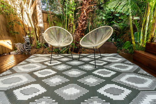 Outdoor Rug - Positano Grey And White