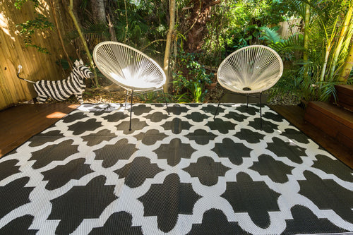 Outdoor Rug - Morocco Black And White