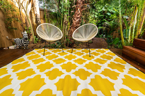 Outdoor Rug - Morocco Yellow And White