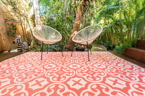 Outdoor Rug - Lisboa Pink and White