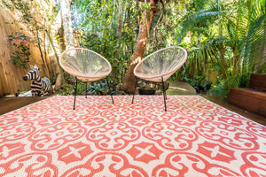 Outdoor Rug - Lisboa Pink and White