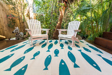 Load image into Gallery viewer, Outdoor Rug - Hamptons Style Schooling Fish