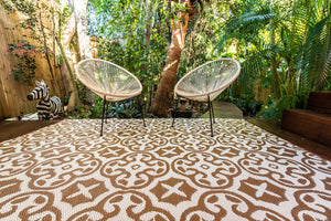 Outdoor Rug - Lisboa Beige/Brown and White