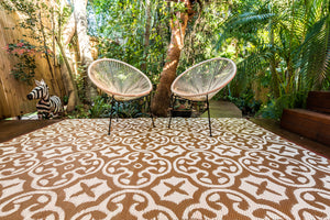 Outdoor Rug - Lisboa Beige/Brown and White