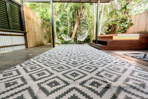 Outdoor Rug - Large Diamond Grey