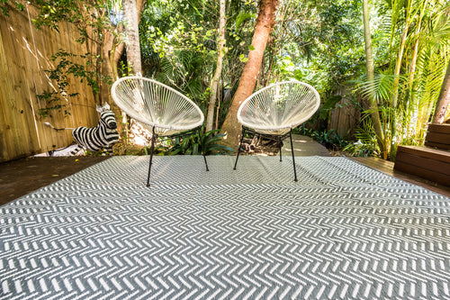 Outdoor Rug -  Herringbone Grey