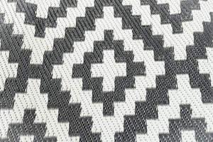 Outdoor Rug -  Large Diamond Black and Grey