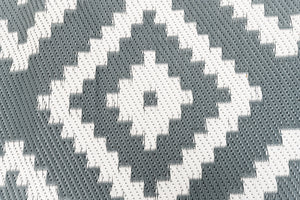 Outdoor Rug - Large Diamond Grey